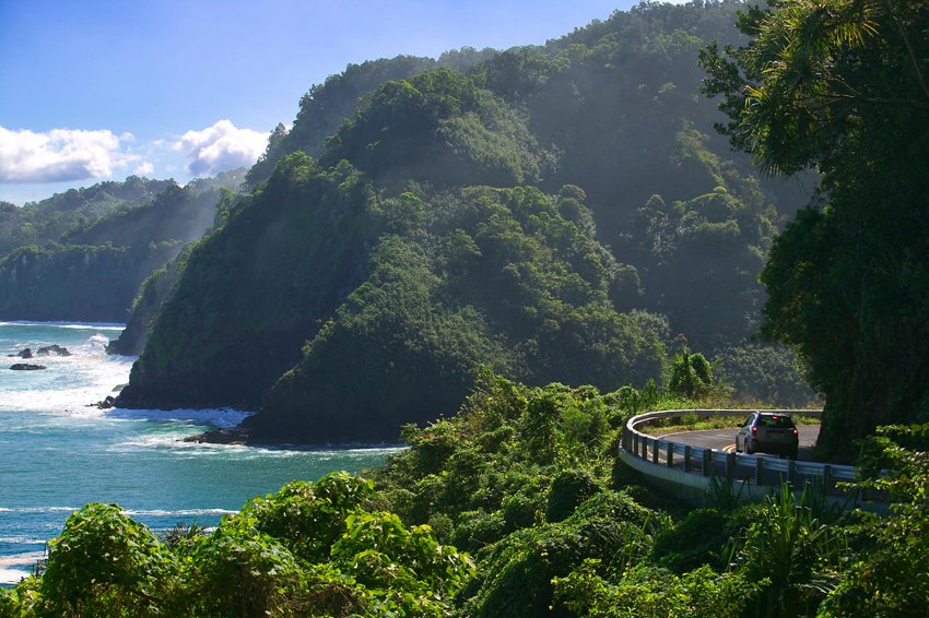 The 'Road to Hana' is an adventure. Many parts of this winding road narrow to just one lane as it goes through one of the truly last undeveloped tropical areas of the island of Maui, Hawaii. © Getty Images/iStockphoto